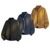 Men Vintage Flight Bomber Jacket Stand Collar Loose Fit Casual Cleanfit Spring Autumn Outerwear Coat