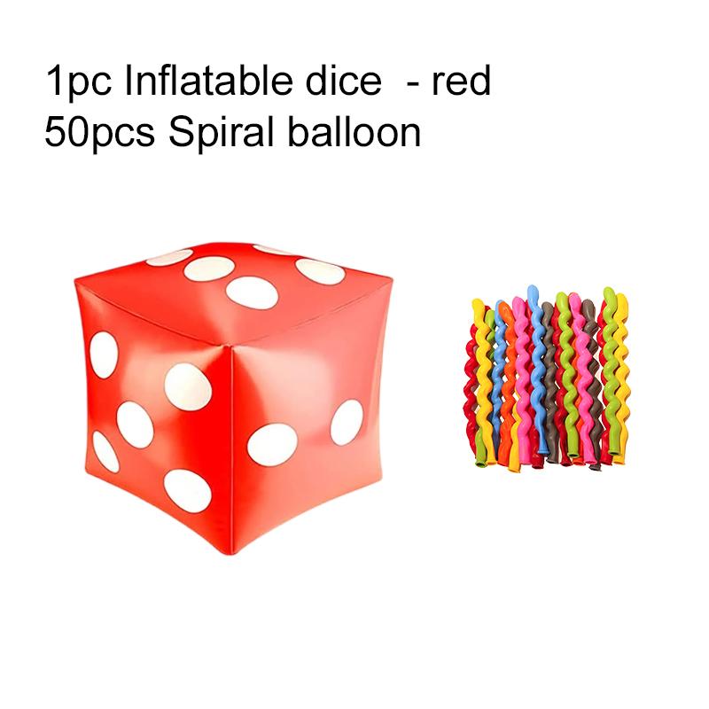 30cm Inflatable Dice Set with Pump Spiral/Long Strip Balloon Festival Gathering Decoration DIY Party Entertainment Supplies TMZ