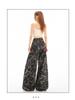 Q2523 Neutral Camo Wide-Leg Women's Jeans - Spring/Autumn New Arrival, Loose Fit, Floor-Length.