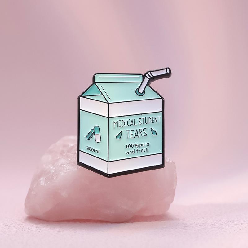 And Playful Whimsical Milk Box Brooch With Elegant Geometric Patterns For Every Outfit