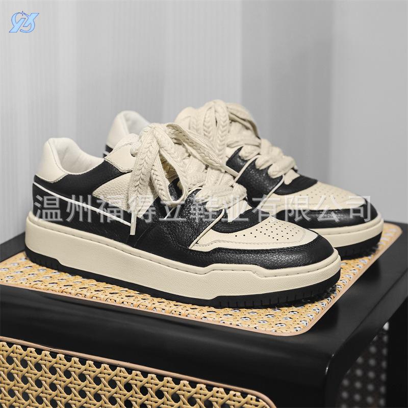 Men's shoes spring and autumn new breathable platform casual shoes fashionable versatile black and white panda sports shoes