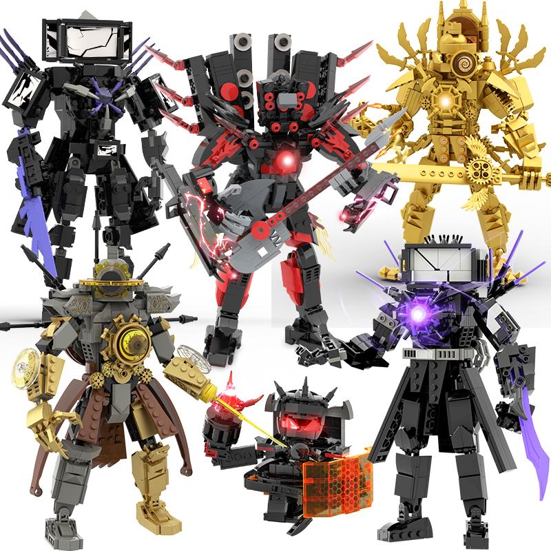 New Skibidi Toileted Titan Clock King 2.0 Building Blocks TVman Speakerman Model Toys for Kid Boys Ideas Gifts Xmas Easter Gift