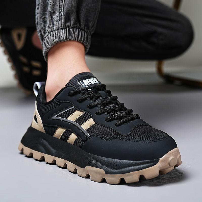Spring new thick-soled lightweight mesh breathable men's shoes breathable fashion trendy with high sports shoes men