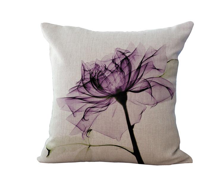 Barevný rostlinný polštář s květinami, povlak na polštář, na pohovku, obývací pokoj, dekorativní polštář, lněné prádlo