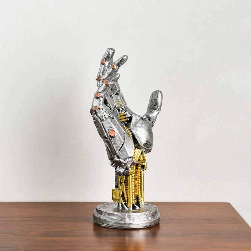 Creative Game Controller Desktop Stand Cyberpunk Mechanical Arm Simulated Robot Hand Sculpture Mechanical Hand Staute Decor