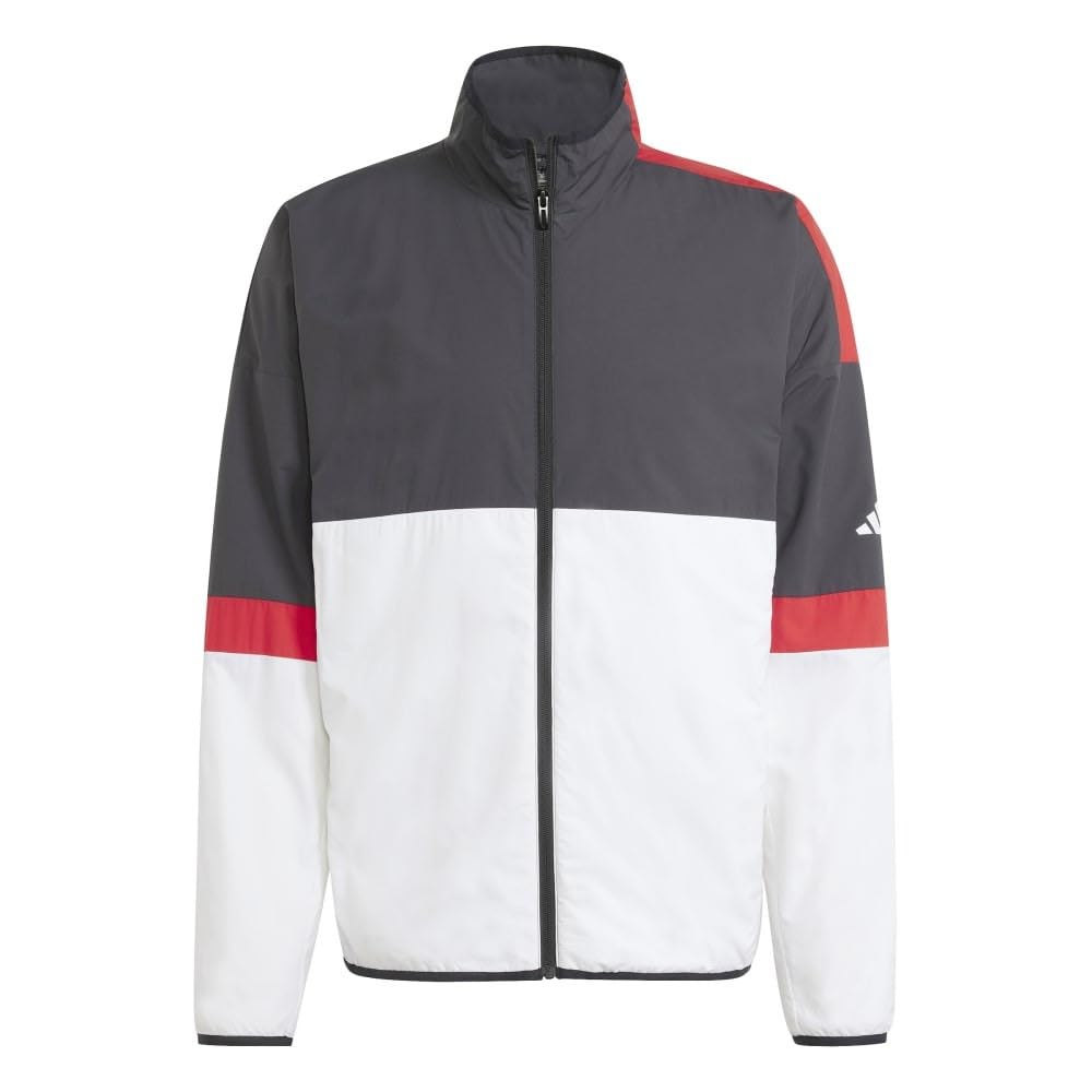 Adidas JOJ86 Tennis Team Wind Jacket with Trico Size Small Men's Lining, Black/White/Scarlet (IW2927),