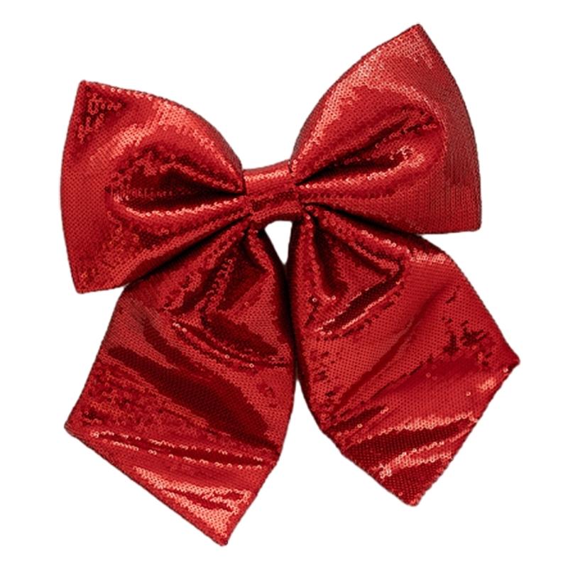 Large Ribbon Bows Christmas Tree Ornament Handmade Birthday Gift Colorful Sequins Fabric Bowknot Party Accessories
