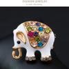 Fashion Retro Alloy Diamond Epoxy Small Elephant Brooch Party Clothing Accessories