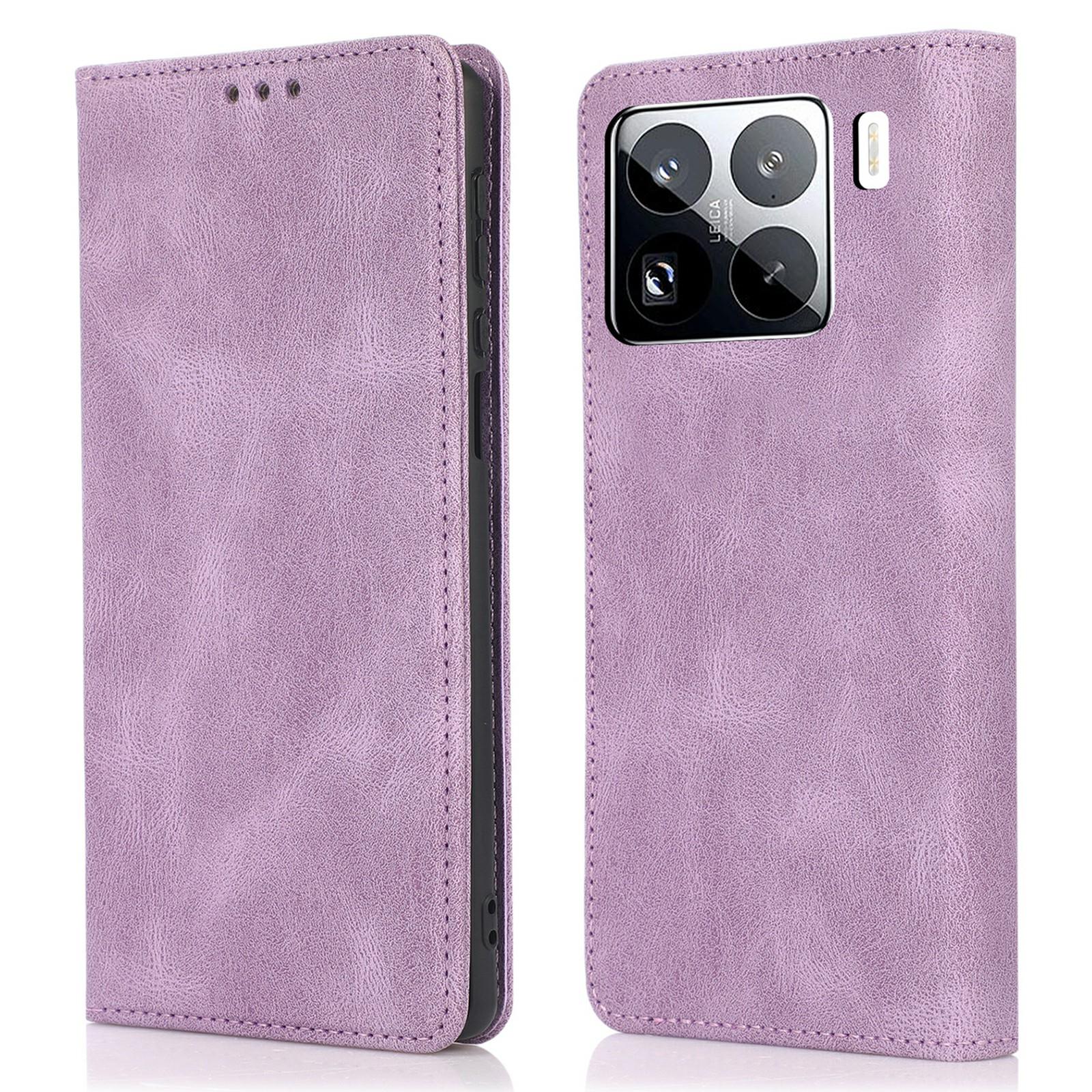

For Xiaomi 15S Pro Case Wallet Magnetic Closing Leather Flip Phone Cover Purple