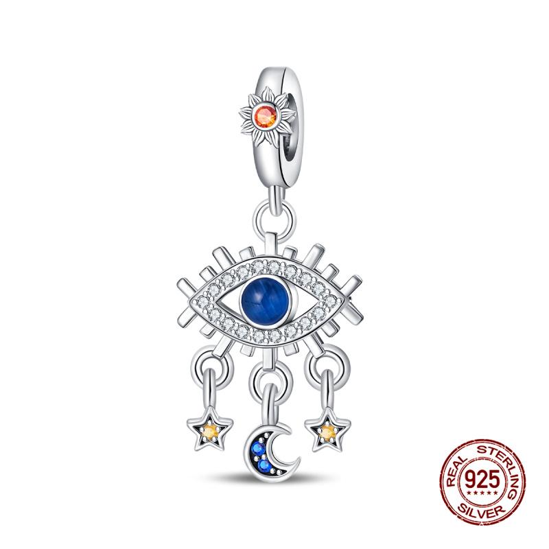 925 Silver Devil's Eye Charm Beads 3mm Fit DIY Bracelet Women's Fashion Jewelry Gift Original Handmade
