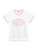 LA MAISON STUDIO Women'S Oval Logo Single Spandex Ringer Short Sleeve T-Shirt White Pink (Fcf2Ts531W)