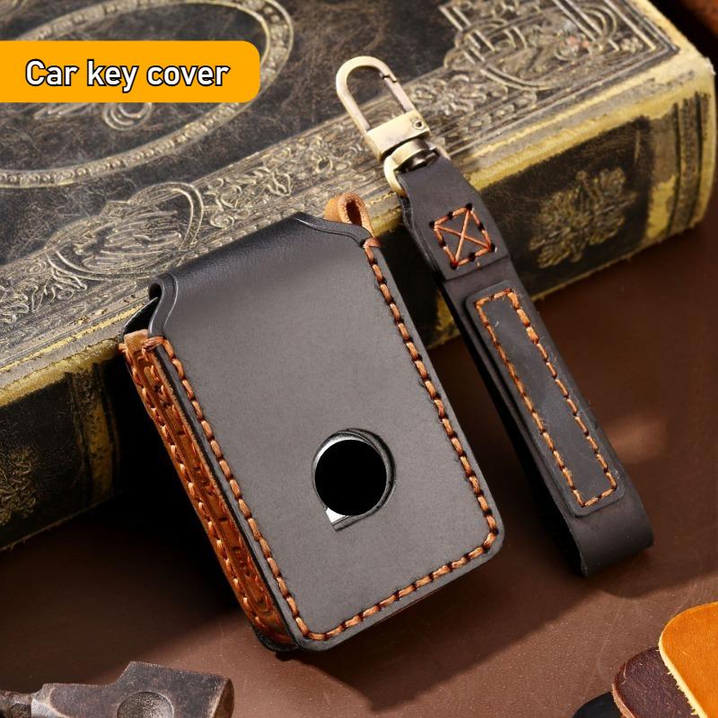 For Volvo XC60 XC90 S90 Car Key Cover Handmade Genuine Leather Protective Cover Scratch-resistant Smart Key Protection Cover