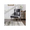 Chaise De Salle À Manger Avec Boutons, Chaise De Salon Moderne, Chaise De Salon De Chambre Avec Coussin Lombaire, Gris