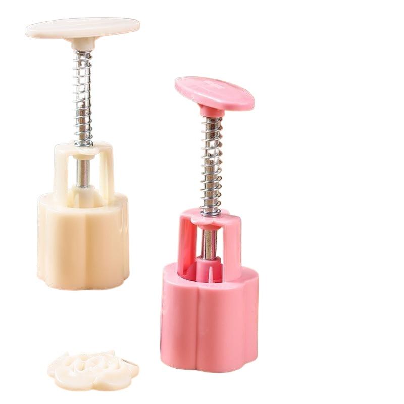 1Set Plastic Hand Press Mooncake Mold Diy Embossed Pastry Maker Household Kitchen Cake Baking Accessory