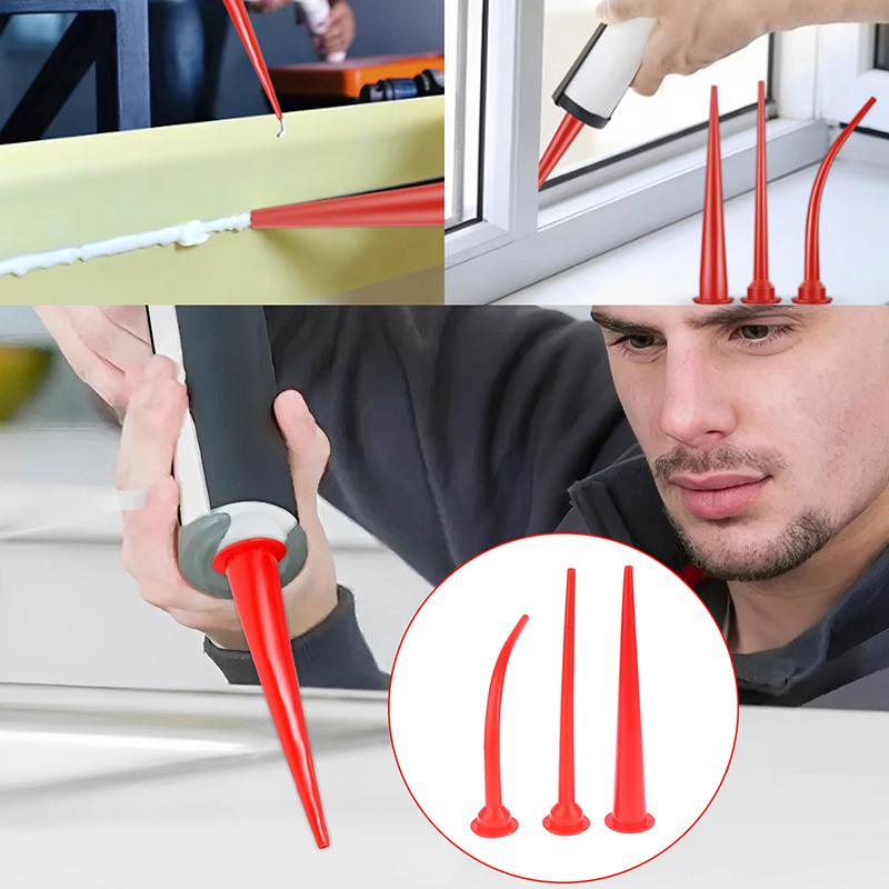 Long Caulking Nozzle Set Plastic Caulking Nozzle Applicator Sausage Caulking Extension Tool Camber