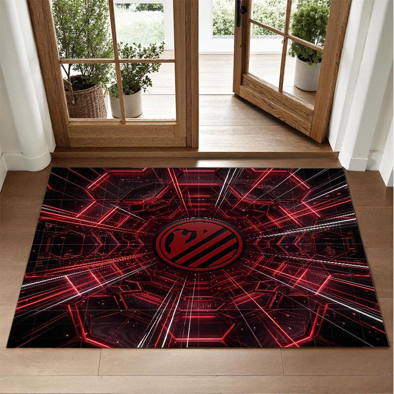 Covor din Catifea Cristal cu Design Atletico Madrid Covoraș Decorativ Moale pentru Dormitor Intrare