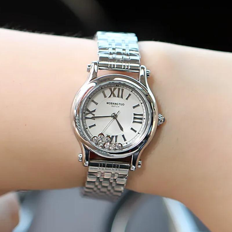 Watch for Women Fashion Luxury Roman Pattern Diamond Waterproof Women Quartz Watch Girls Clock Bracelet Chains Reloj Para Mujer