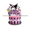 Kuromi Black Rice Theme Party Decor Set: Flags, Balloons, Cake Inserts