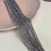 5String, Sparkling Lavender Gray Iridescent Plated Glass Beads 2mm/3mm, Dainty Loose Beads for DIY Minimalist Fairycore Bracelet Jewelry Making 38cm