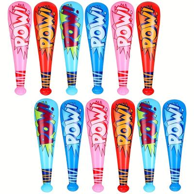 12 Stück Verdickte PVC Aufblasbare POW Baseballschläger, Interaktiver Spaß und Team-Anfeuerungs-Partyzubehör, Bunte Karnevalsparty-Geschenke.