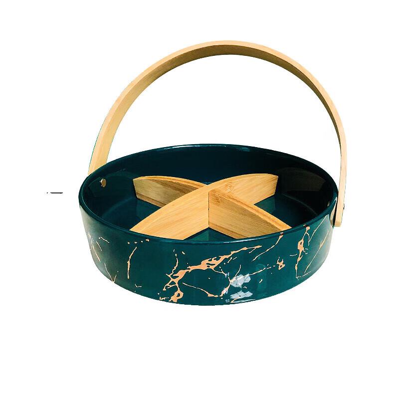 Nordic Ceramic Divided Snack Plate with Lid