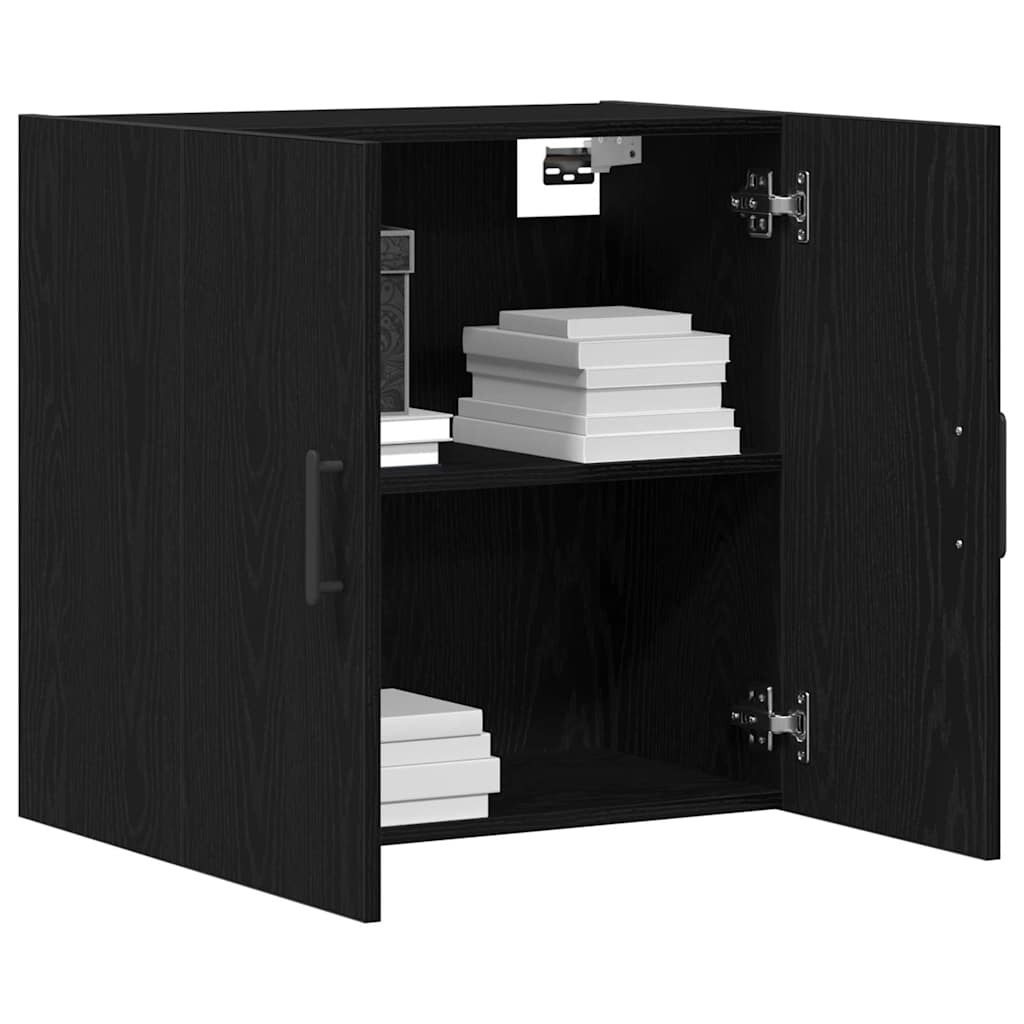 Wall Mounted Cabinet In Black Oak Look 60 X 31 X 60 Cm