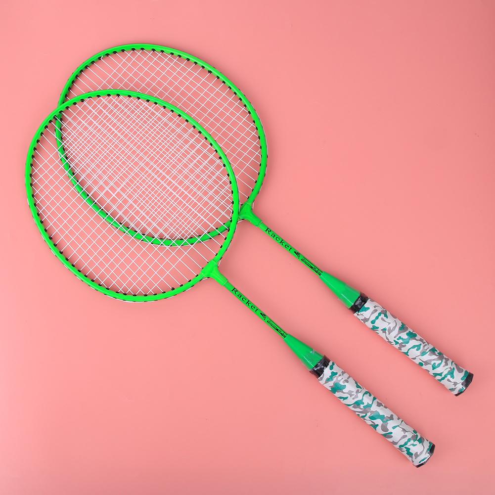 Children Badminton Racket with 2 Balls Set Outdoor Sports Game Kids Boys Girls ToyFluorescent Green