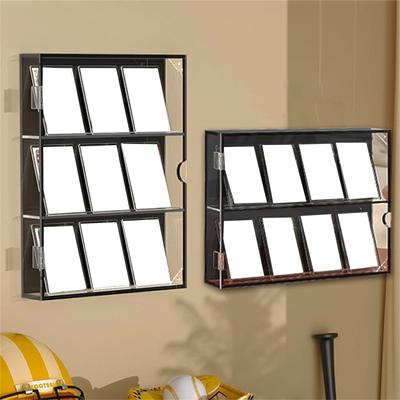 Lockable Sports Card Display Rack Trading Card Wall Display Case for Cards Convenient Clear View Acrylic Holder