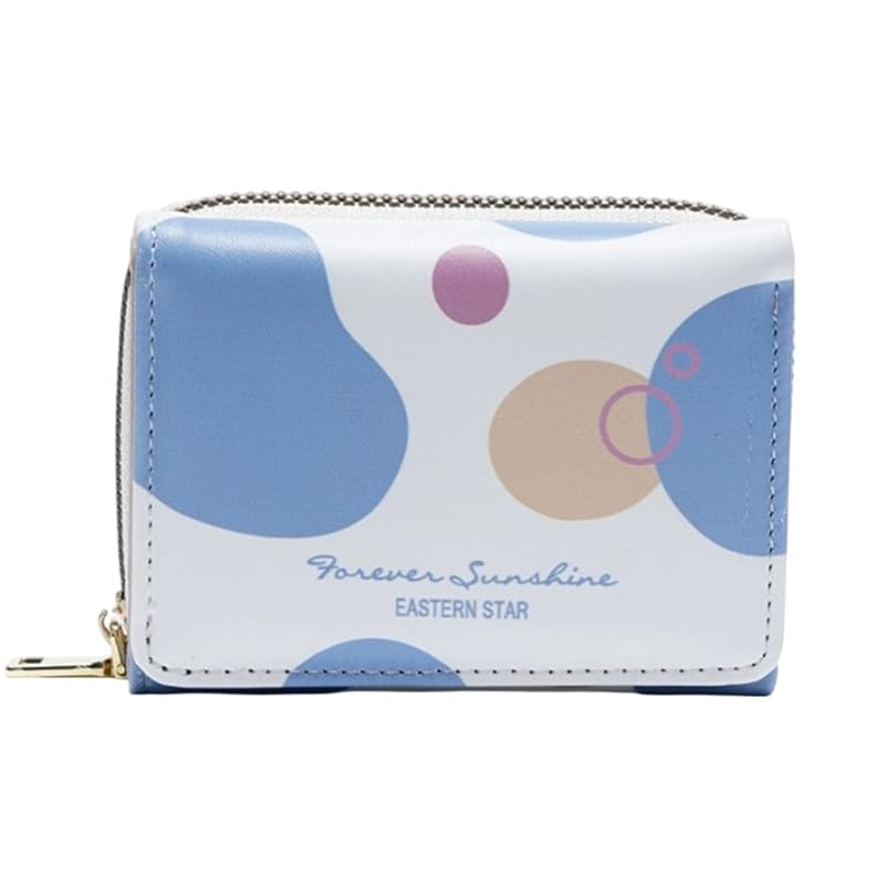 

[ORSUN] ladies wallet mini wallet [Stylish pastel colors] trifold wallet] compact Thin Smaller coin purse woman (blue)