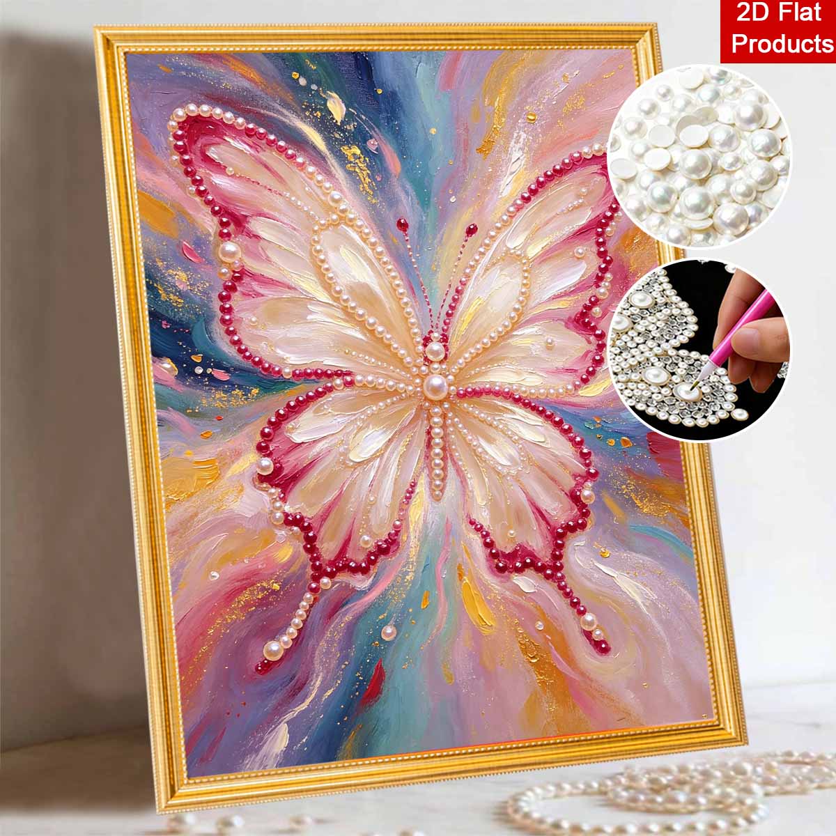 Animal 5D Pearl Painting Handmade DIY Home Office Desktop Decoration Painting Threedimensional Butterfly Vibrant Colors Abstract Art Gifts 30x40