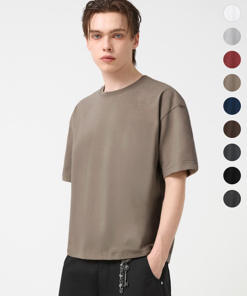 TRILLION [Special Feature] Essential Cp Double-Layered Cropped Short Sleeve T-Shirt_9 Colors (J Type)