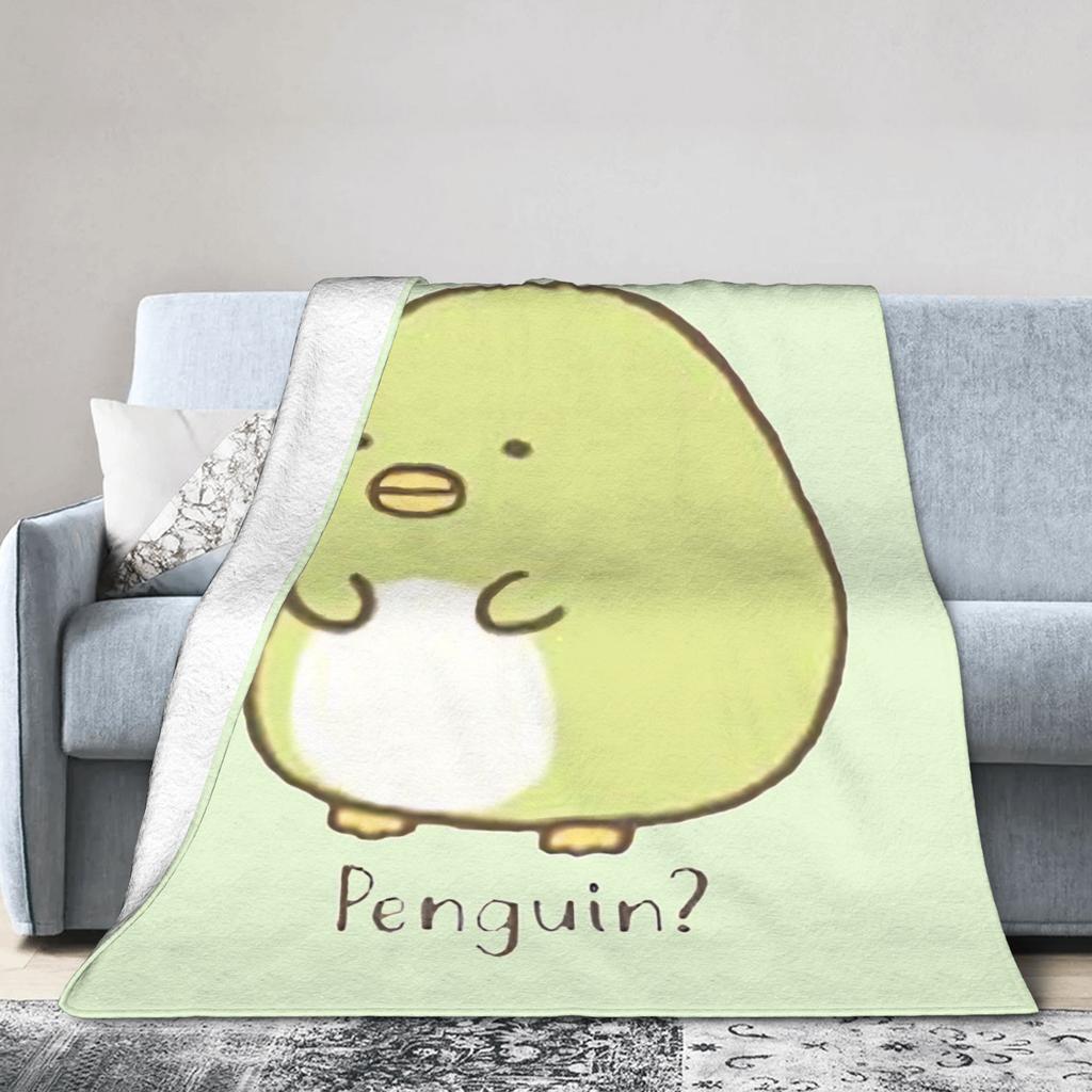 Sumikko Gurashi Penguin Knitted Blanket Flannel  Ultra-Soft Throw Blanket for Airplane Travel Bedspread