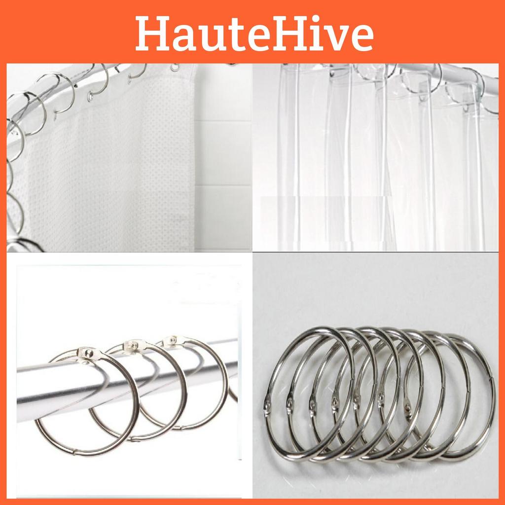 Modern Metal Minimalist Shower Curtain Hook Rings With Open Ends Decor Accessory