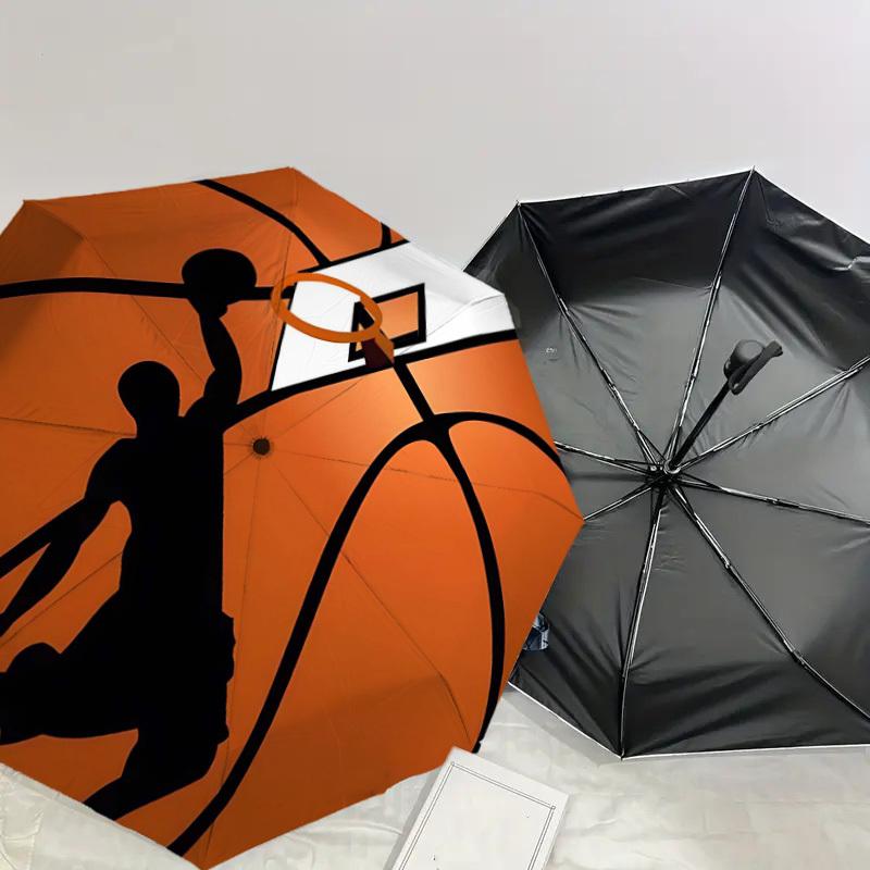 1pz Ombrello Giocatore di Basket-8 Stecche Rinforzate Portatile Pieghevole da Viaggio Adatto a Tutte le Stagioni Uso Quotidiano Esterno-G366