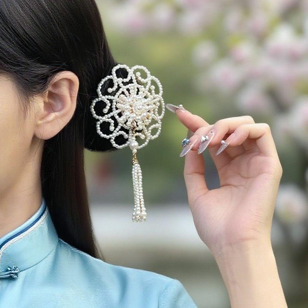 Tassel Cheongsam Headwear Pearl Hanfu Hairpin Temperament Chinese Style Hair Clip Daily
