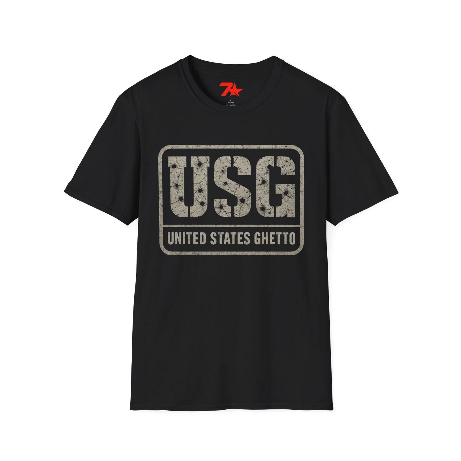 

USG United States Ghetto Унисекс Футболка, Флаг USG Суровая Жизнь, Учись и Выживай. M