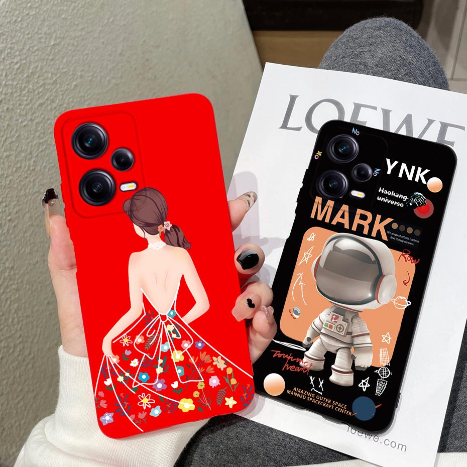 For Redmi Note 12 Pro Case Redmi Note12 4G 5G Cover Cute Marble Astronaut Silicone Phone Cases For Redmi Note 12 Pro Plus Bumper