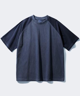 PERSTEP Carved Two-Tone Pigment Short Sleeve Navy Just4625