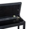 Sgabello per Pianoforte Imbottito in Ecopelle, Sgabello da Trucco, Panca, Seduta per Toeletta con Contenitore 76x36x50cm, Nero