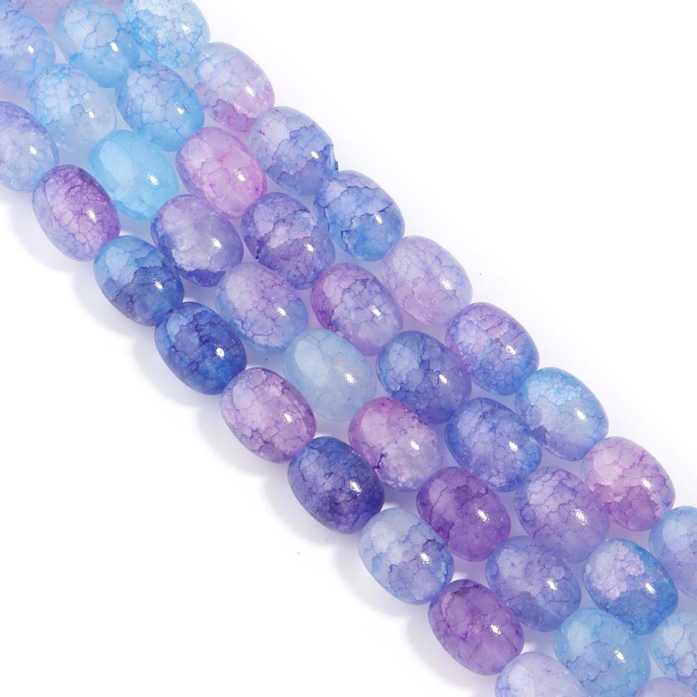 28pcs/lot 10x14mm Colorful Glass Beads Barrel Shape Loose Spacer Beads For Jewelry Making DIY Bracelet Necklace Accessories