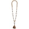 Bohemian Accessories Tassel Sweater Chain Necklace Women's String Wood Bead Long Necklace Jewelry