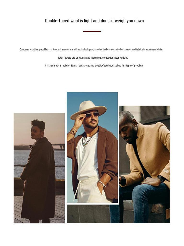 2025 Winter High-End Men's Wool Coat with Detachable Down Liner - Double-Sided Casual Jacket for Middle-Aged and Elderly