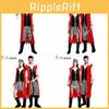 Unisex Woolen Pirate Stage Costume For Halloween Parties With Red Cloak Design