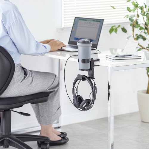 Sanwa Supply Headphone hook with drink holder PDA-STN71BK