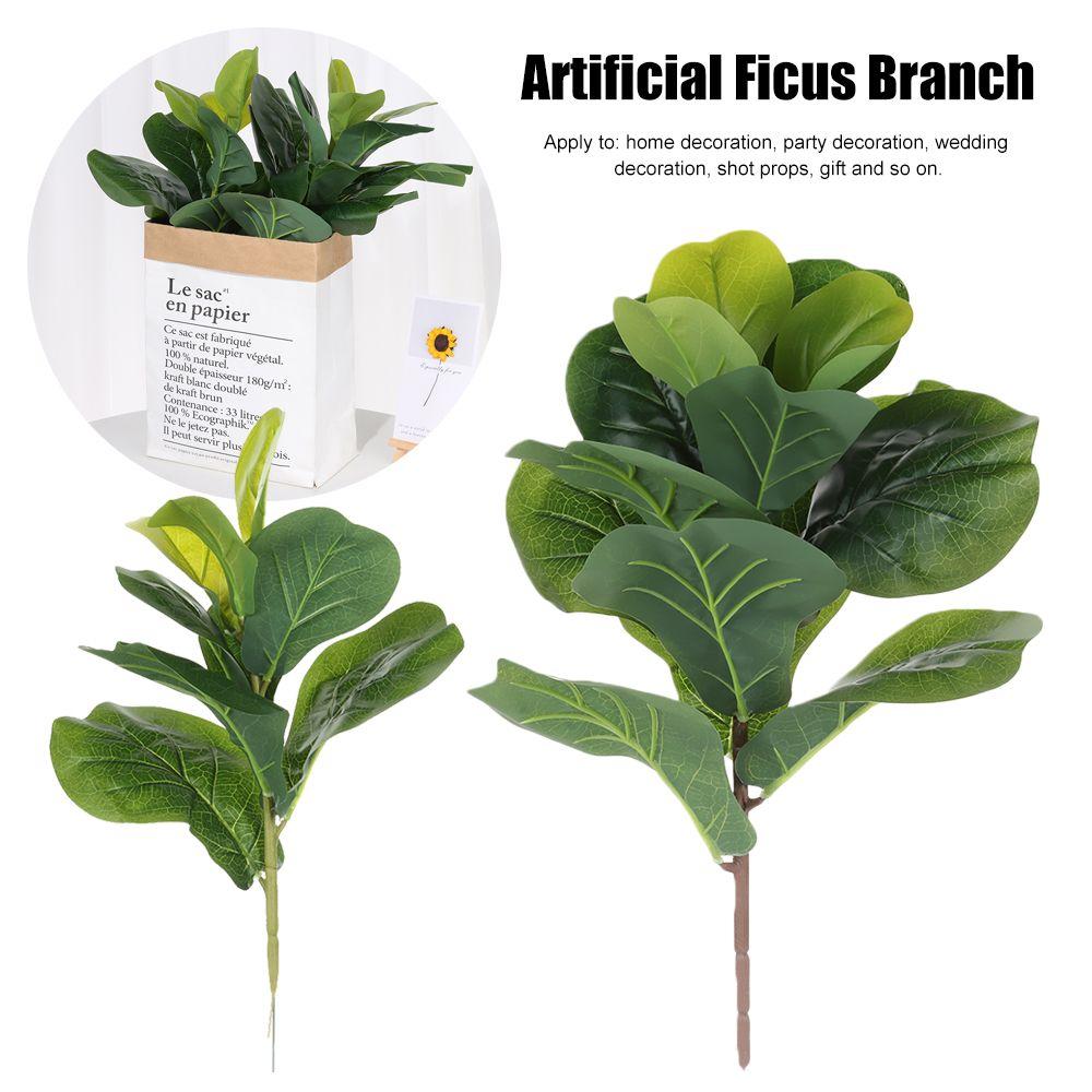 Ornament Home Decoration Fake Plants Lifelike Greenery Artificial Ficus Branch Faux Leaves
