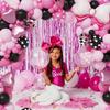 Pink Bow Mickey Mouse Balloon Garland Set for Girls' Birthday Party Decoration