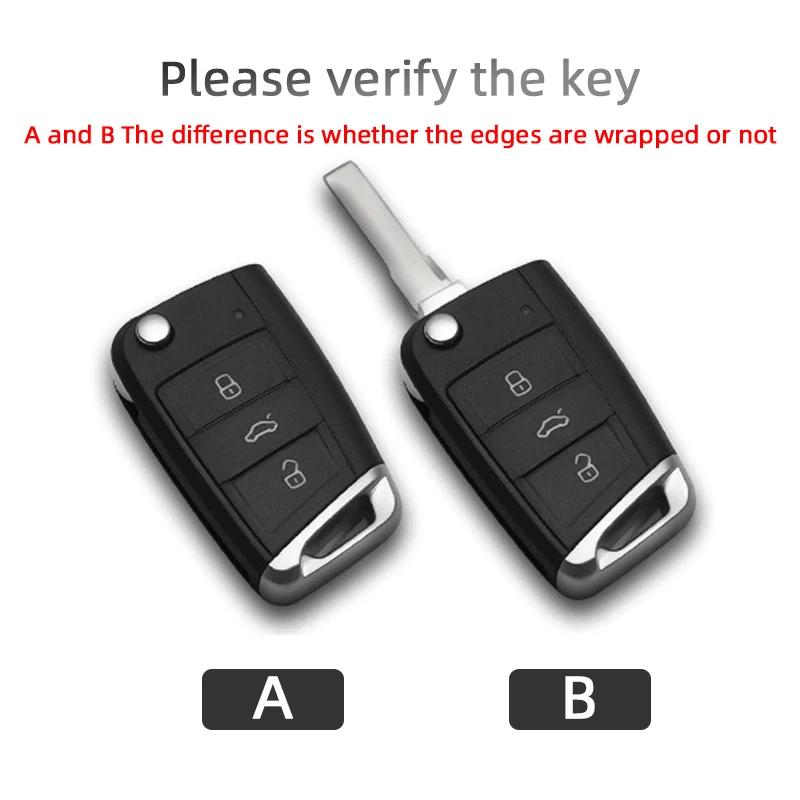 Interior Mouldings Suede Leather Car Key Case For VW Volkswagen Golf 7 MK7 Tiguan MK2 for Seat Ateca Leon FR 2 Ibiza Skoda Octav