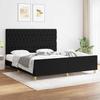 Vidaxl Bed Frame Without Mattress, Black, 180X200 Cm, Upholstered