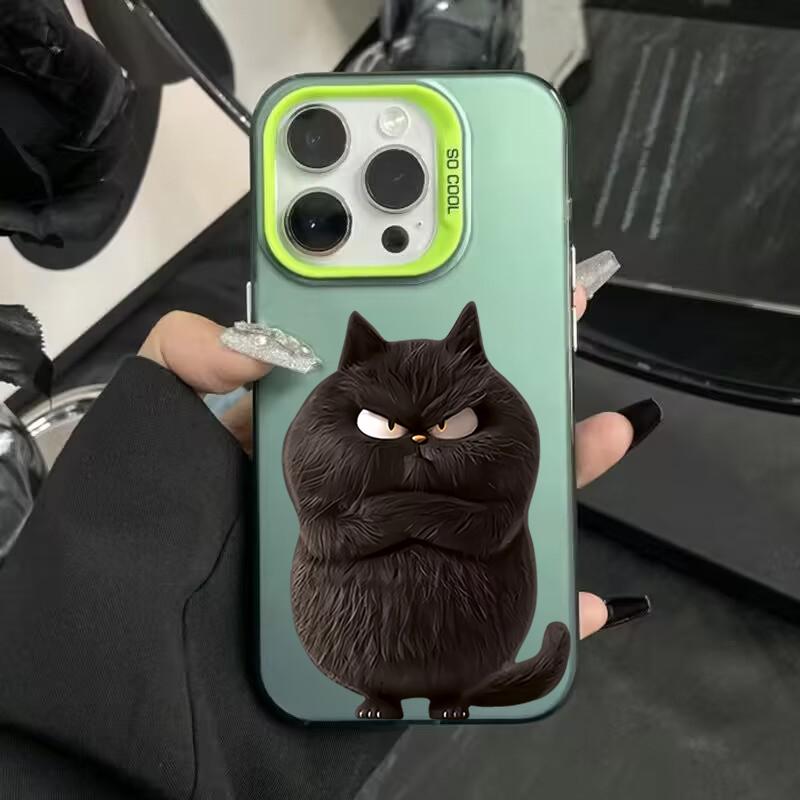 

Милый белый кот гальванизированный серебристый чехол IMD для телефона iPhone 16 Pro Max 11 12 13 14 15 7 8 Plus 16E X XS противоударный чехол на заднюю панель For iPhone 16E