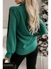 2025 Spring Women's Long-Sleeve Lace Patchwork Blouse with Turn-Down Collar